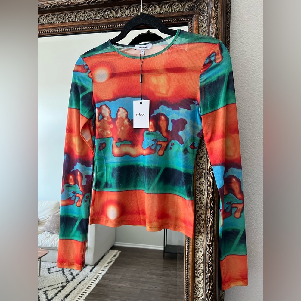 Miaou Mesh Long Sleeve Top